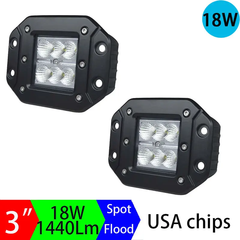 18w Led Work Light Off Road SUV Led Boat Light for Ford F150 Truck Tractor Led Driving Light Lamp Flush Cover Super Flush mount Off Road Lighting (1)