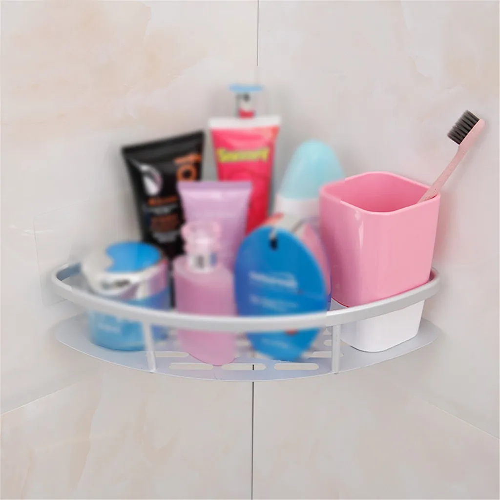 

storage rack for toilet Stainless Steel bathroom storage Triangular Shower Shelf Bathroom Corner Rack Storage Basket Hanger W509