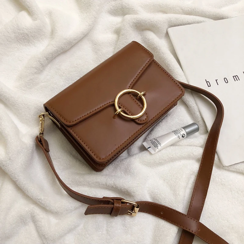 

Special Buckle Cover Messenger Bags for Women 2019 Vintage Small PU Leather Female Crossbody Bag Black Sac Bandouliere Femme