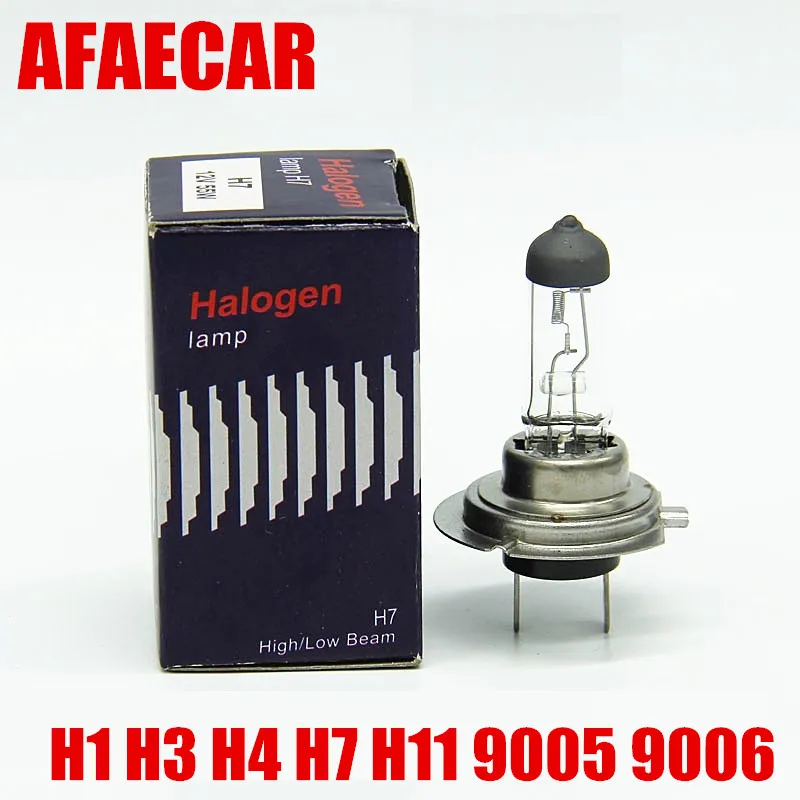 AFAECAR 10Pcs H7 H11 H4 9005 9006 h3 Super Bright White Fog Halogen Bulb Car HeadLight