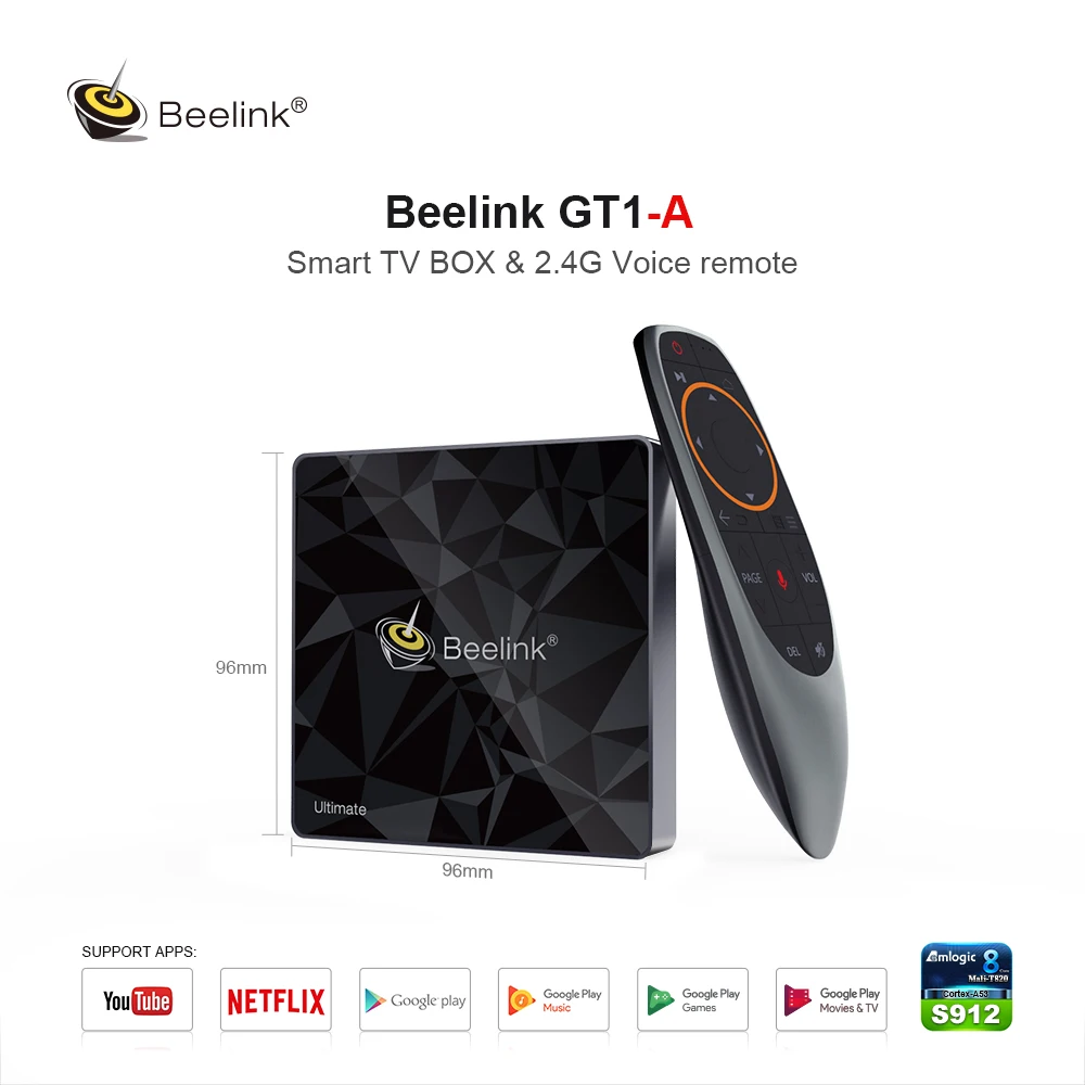 Beelink GT1-A Android tv Box S912 3GB 32GB 1000M LAN 5G wifi bluetooth 4,0 4 K Поддержка ТВ-коробок Голосовое управление для YouTube Netflix