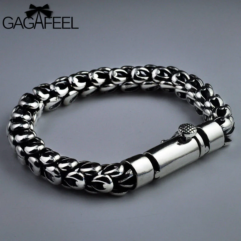 GAGAFEEL S925 тайский серебряный браслет со шкалой дракона мужской грубый ручной