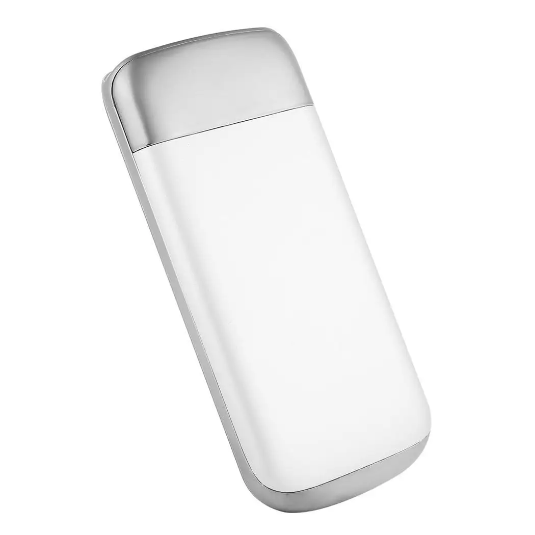 Ультратонкий портативный внешний аккумулятор с ЖК-дисплеем, 20000 мА/ч, кабель аварийного питания, зарядное устройство в деловом стиле для Xiaomi Mi iPhone X Note 8 - Цвет: white