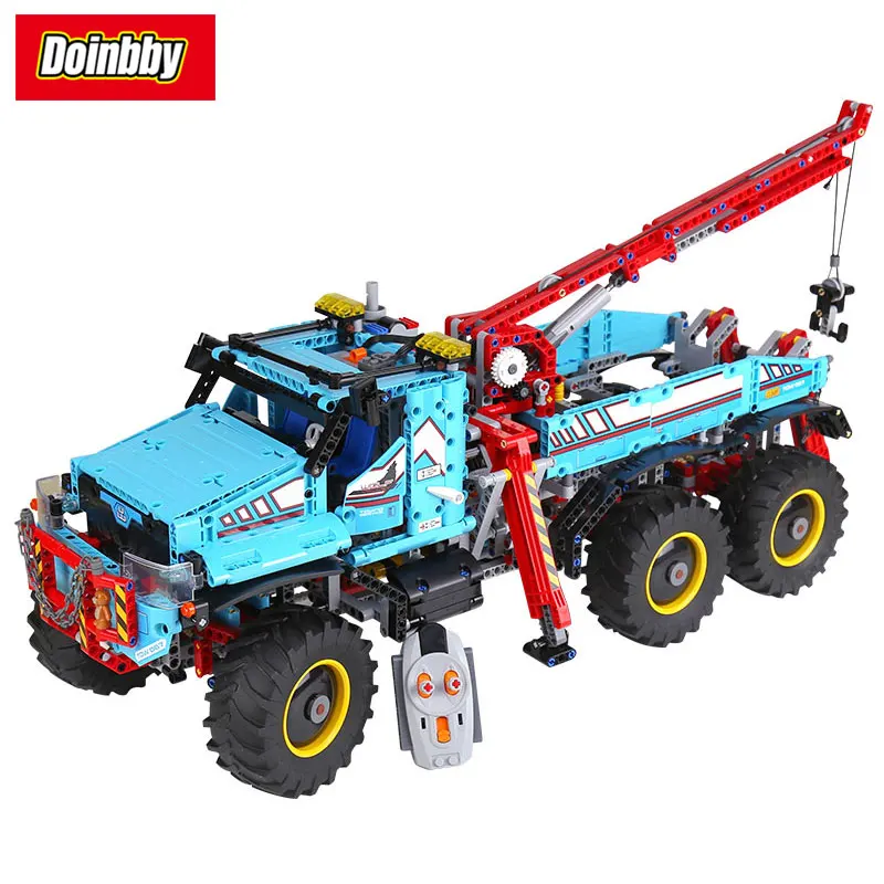 

Technic Series 6x6 All Terrain Tow Truck Set with Remote Building Block Set Bricks Toys 1912Pcs Compatible 42070