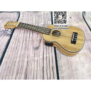 

21 inch zebra wood electric box EQ ukulele 4 string small guitar ukulele 15 Character