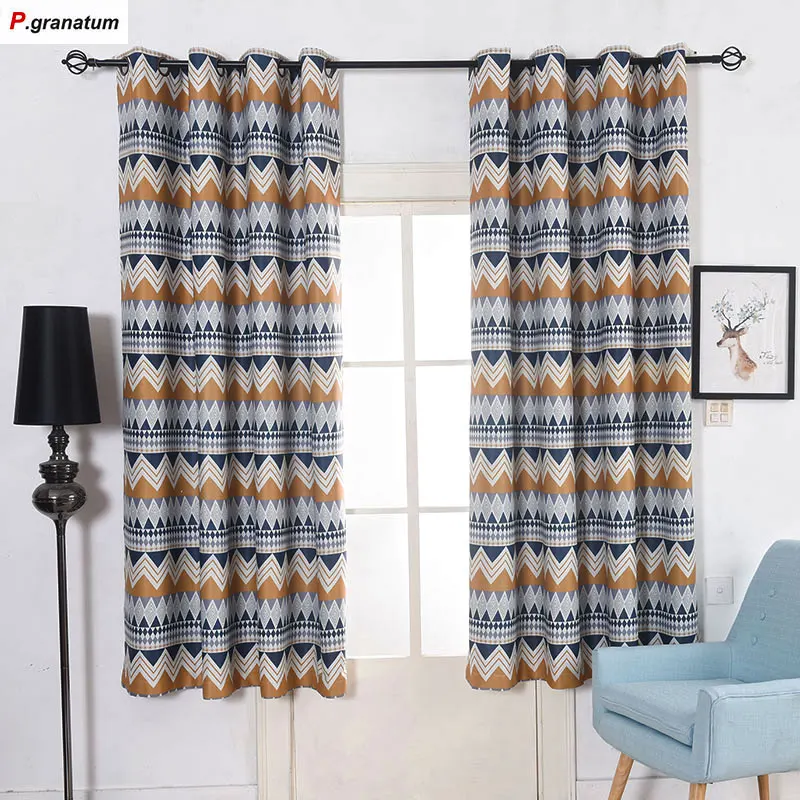 

One Panels Geometric Curtains Drapes Fabric Blackout Modern Bedroom Decorations Window Shades Printed Kitchen Curtains ZG1210