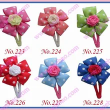 Новинка, 120 шт., 2,7" Новинка, заколка для девочек, бутик, бант для волос+ заколка, смешанный цвет, Женский бант для волос, заколки для волос