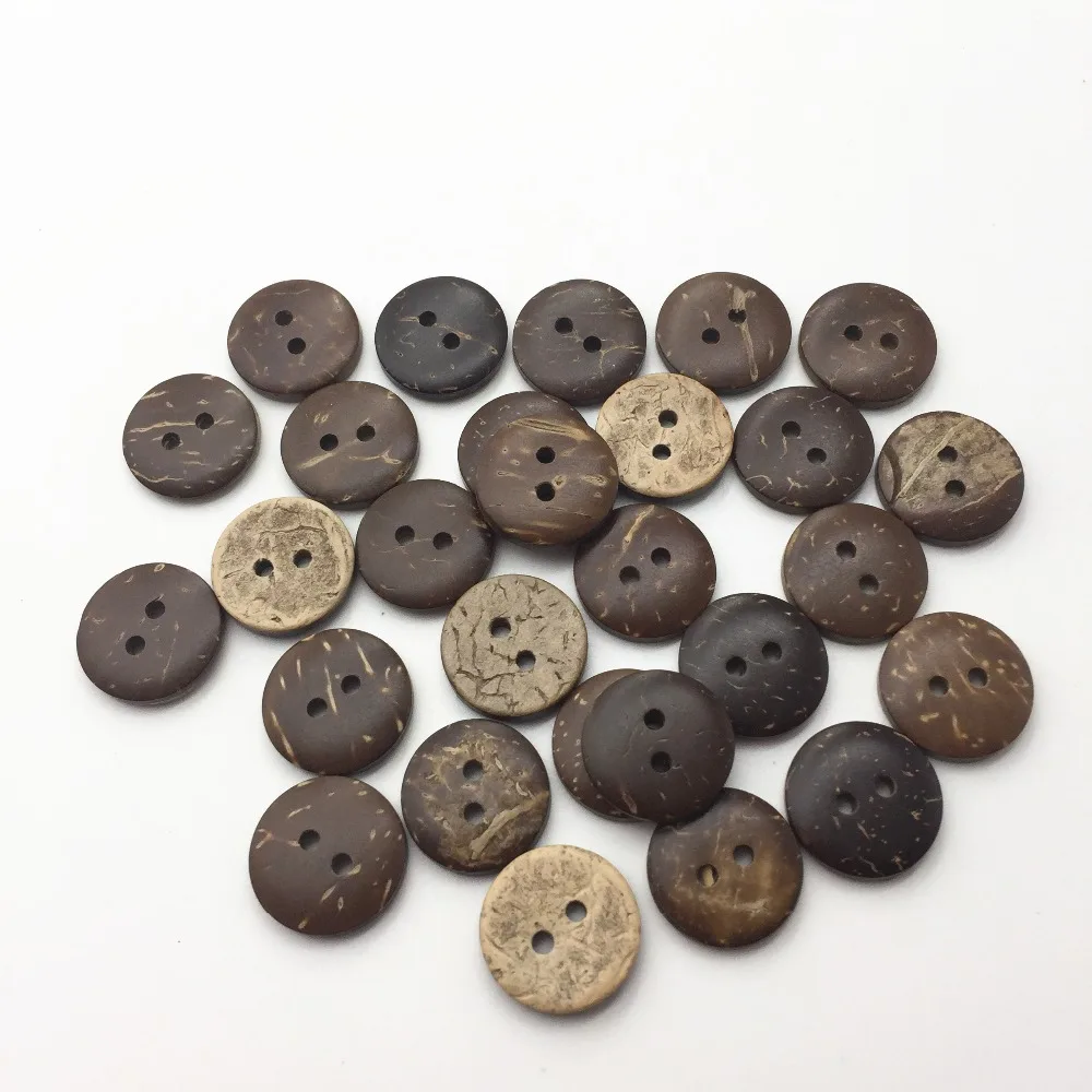 100Pcs Brown Coconut Shell 2 Holes Sewing Buttons Scrapbooking 15mm Knopf Button 100Pcs Brown Coconut Shell 2 Holes Sewing Buttons Scrapbooking 15mm Knopf Button