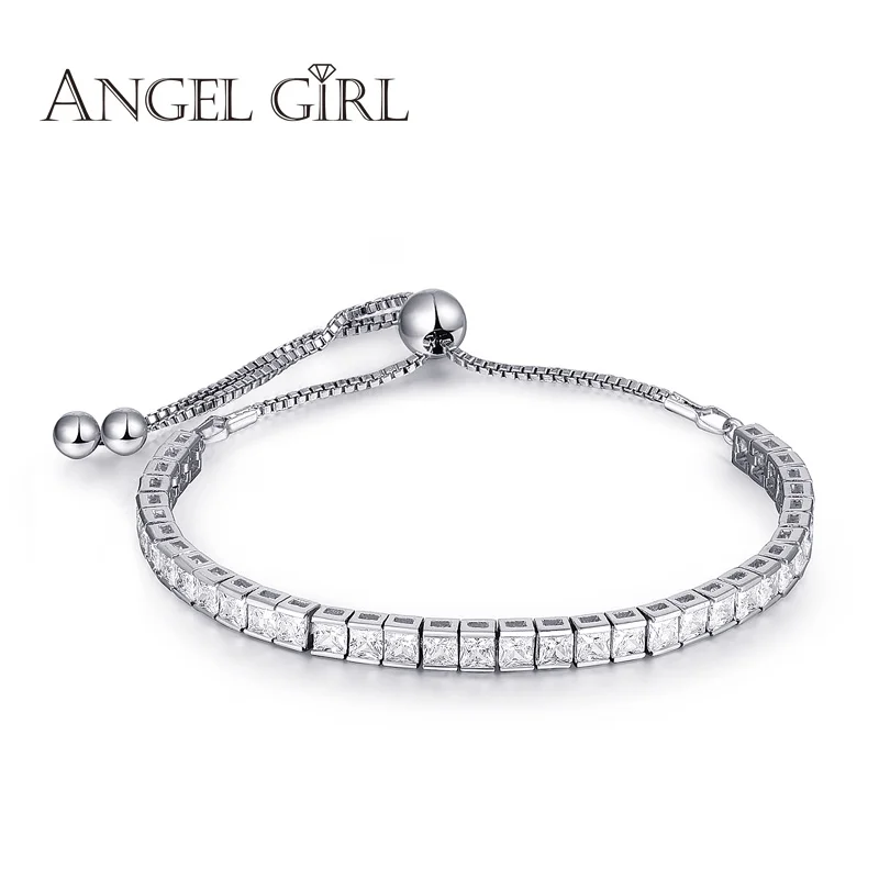 

Angel White Gold Bracelet for Women Ladies Shining AAA+ Cubic Zircon Crystal Jewelry Gift manchette femme Bracelets & Bangles