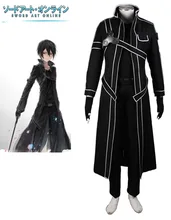 Envío Libre Batidor de Espadachín Negro Espada de Arte En Línea Kirigaya Kazuto/Kirito Anime Cosplay Costume