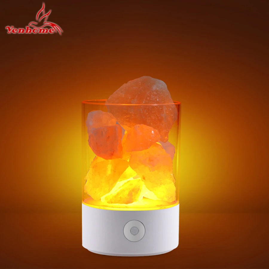 

LED Night Light Himalayan Salt Lamp Air Purifier Crystal Salt Rock Bedside Night Light For Bedroom Decoration Table Desk Lamp