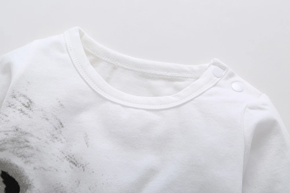 2019 осенняя одежда для маленького мальчика милый белый с принтом Собака детские