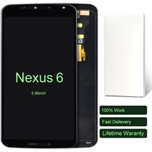 10pcs For Motorola Nexus 6 LCD Display 5 96 Inch Black XT1100 XT1103 Touch Screen Panel