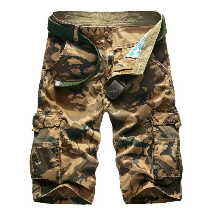 Camouflage Camo Cargo Shorts Men 2019 New Mens Casual Shorts Male Loose Work Shorts Man Military 100% Cotton Short Masculina 44