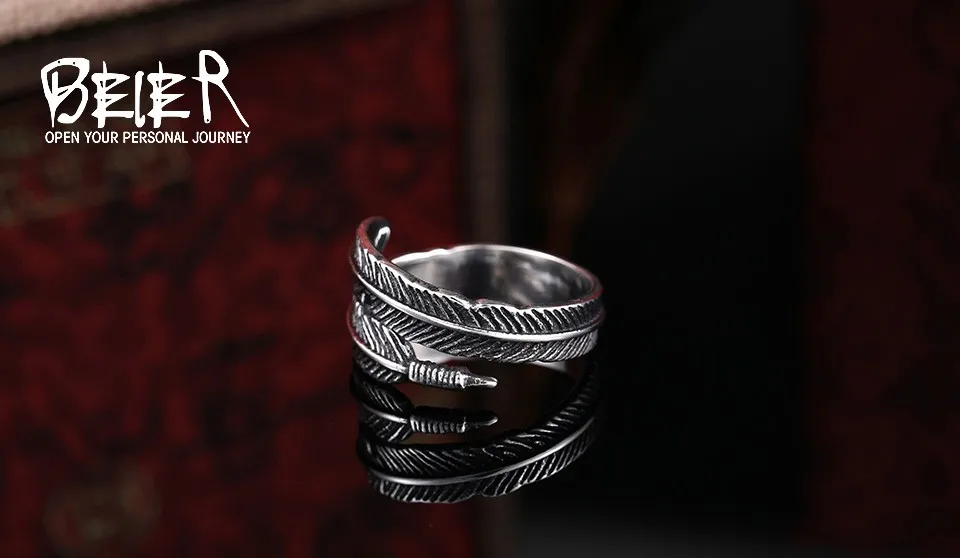 Байер магазин кольцо из нержавеющей стали 316L Высокое качество Горячая Распродажа простое перьевое кольцо Модные ювелирные изделия LLBR8-306R