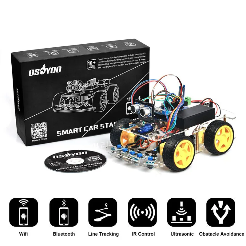 Robot Car Kit for Arduino UNO R3 4WD Bluetooth IR Line