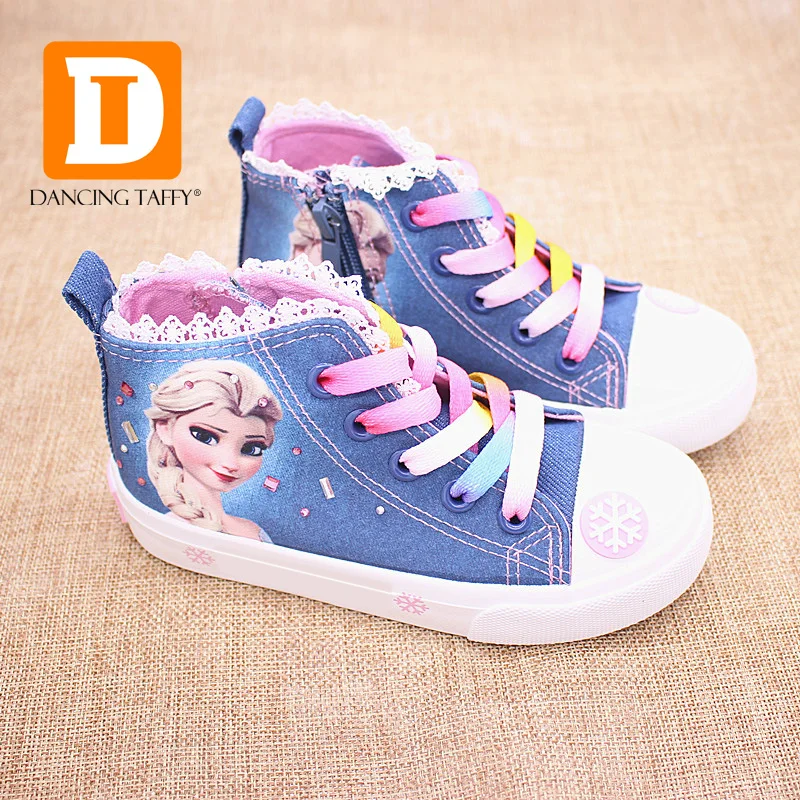 الأزياء الجمال حذاء للأطفال جديد الفتيات أحذية 2019 إلسا آنا الأميرة الكرتون تشغيل شقة الاطفال حذاء رياضة لفتاة الأحذية