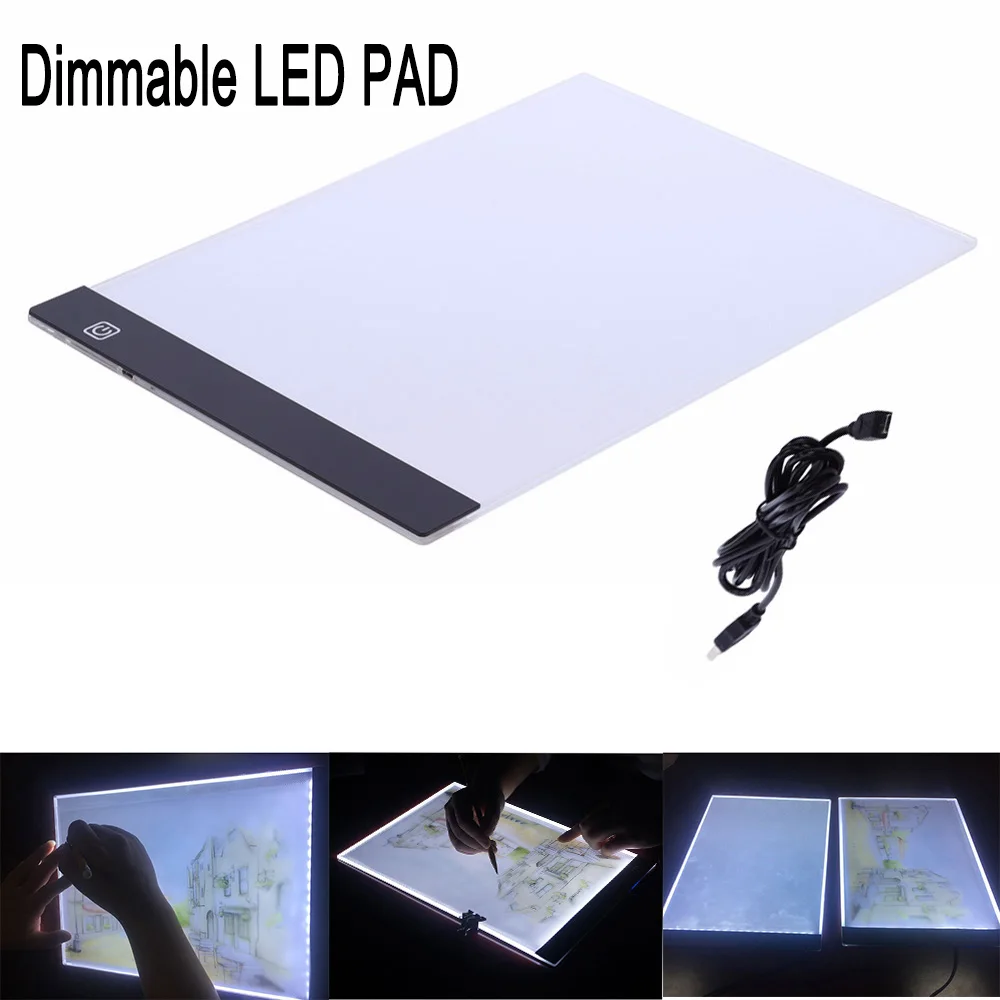 

3 Level Dimmable Led Light Pad,Tablet,Tools,Accessories for Diamond Painting Eye Protection A4 Size Diamond Embroidery