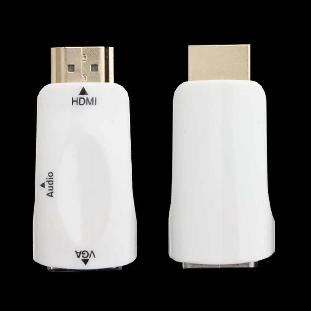 HDMI мужчин и женщин VGA конвертер коробка адаптер с аудио кабель для ПК HDTV+ 3,5 мм AV аудио кабель для ПК черный белый