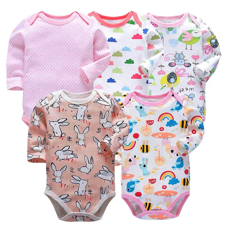 Комбинезоны с длинным рукавом для новорожденных 0 12 мес. 100% хлопок 6 шт./лот| |