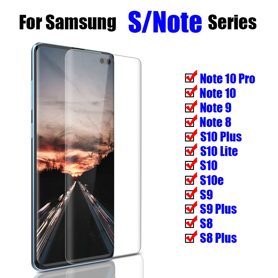Защитное стекло для samsung galaxy Note 8 9 10 Pro пленка из ТПУ S10 e S9 S8 Plus Lite Гидрогелевая