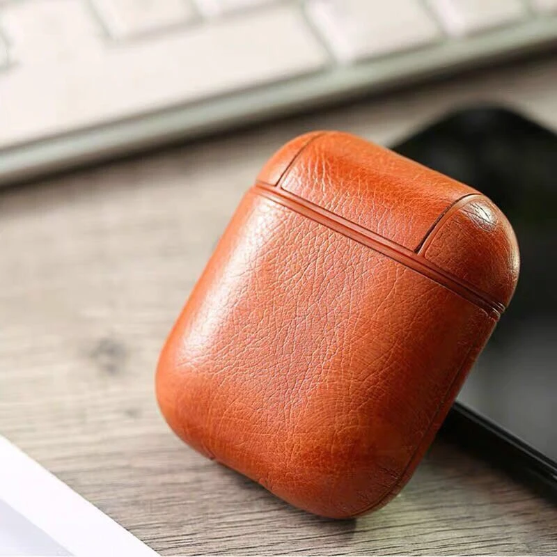 Деловой чехол для Apple Airpods 1 2 Чехол Аксессуары AirPods беспроводные наушники PU