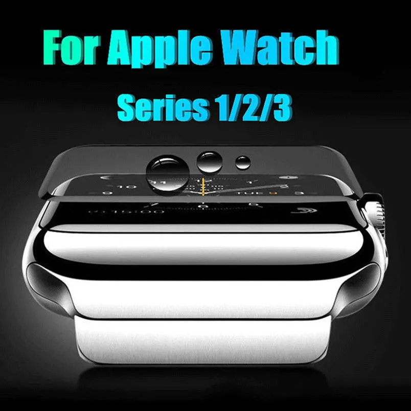 Полный клей для iWatch для Apple Watch Series 5 4 3 2 1 38 мм 42 мм 40 мм 44 мм крышка Закаленное Защитная стеклянная пленка для экрана чехол 3D
