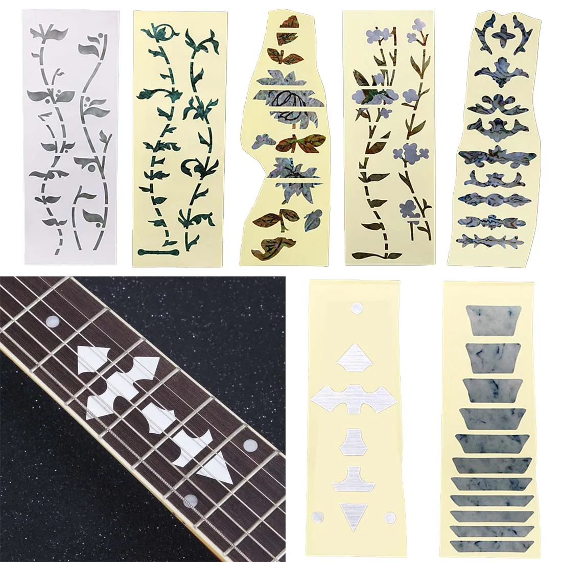 

Hot Selling Acoustic Electric Guitar Stickers Bass Inlay Decal Ultra Thin Fretboard Sticker Instrument Guitar Accessories