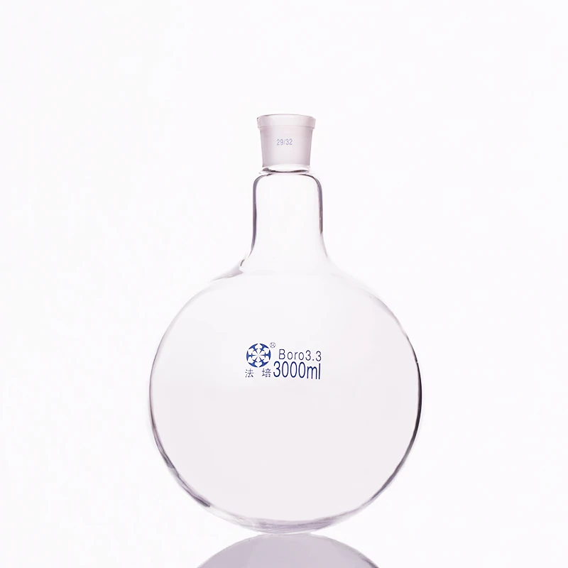 Single standard mouth round-bottomed flask Capacity 3000ml and joint 29/32 neck round | Канцтовары для офиса и дома