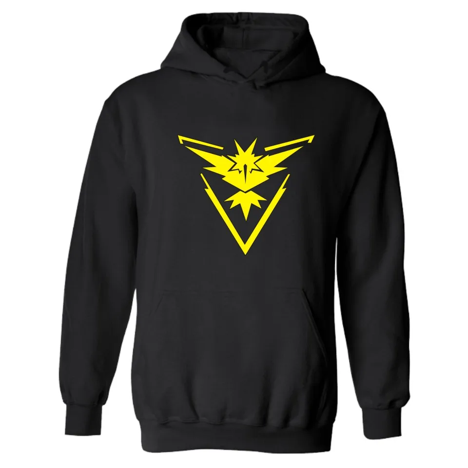 

Pokemon Go Hooded Hoodies Men/Women Winter Fashion Casual Mens Hoodies And Sweatshirts Set Black Moltres Cartoon Funny Clothes