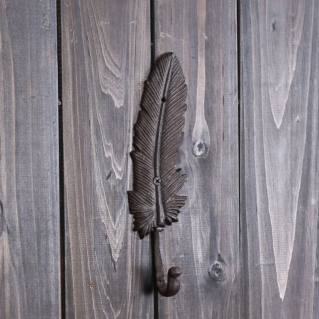 Feather HOOKS ancient Coffee shop decoration bar Creative Retro cast iron  feather shape hook wall hanging coat and hat|coat and hat hook|feather  hookshook wall - AliExpress