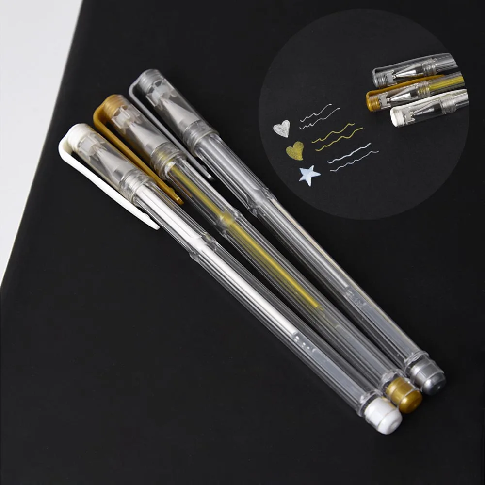 3 шт/партия 0,7 мм белые золотые серебряные гелевые ручки набросок рисунок ручка для художественного маркера дизайн комикс манга живопись