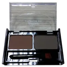 Popfeel для бровей порошок 2-Цвета пудра для бровей Палитра Водонепроницаемый и защита от размазывания с кисть для бровей