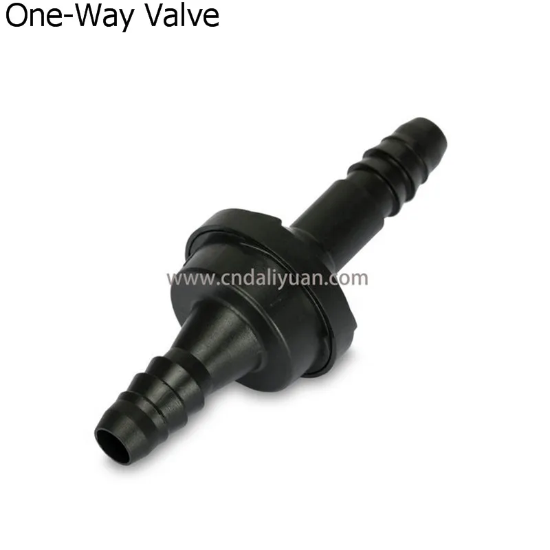ID8 black one-way valve non-return valve plastic one way air pump vacuum check check valve For car 2pcs a lot