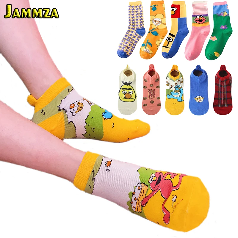 1 пара, хлопковые женские милые носки с мультяшным принтом, уличные Повседневные носки, США, аниме, Harajuku, цветные модные брендовые носки высокого качества, Sokken