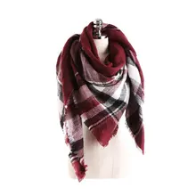 women cashmere warm Softer Plaid scarf selling Plaid scarves temperament wild grid scarf shawl female Plaid lady scarf