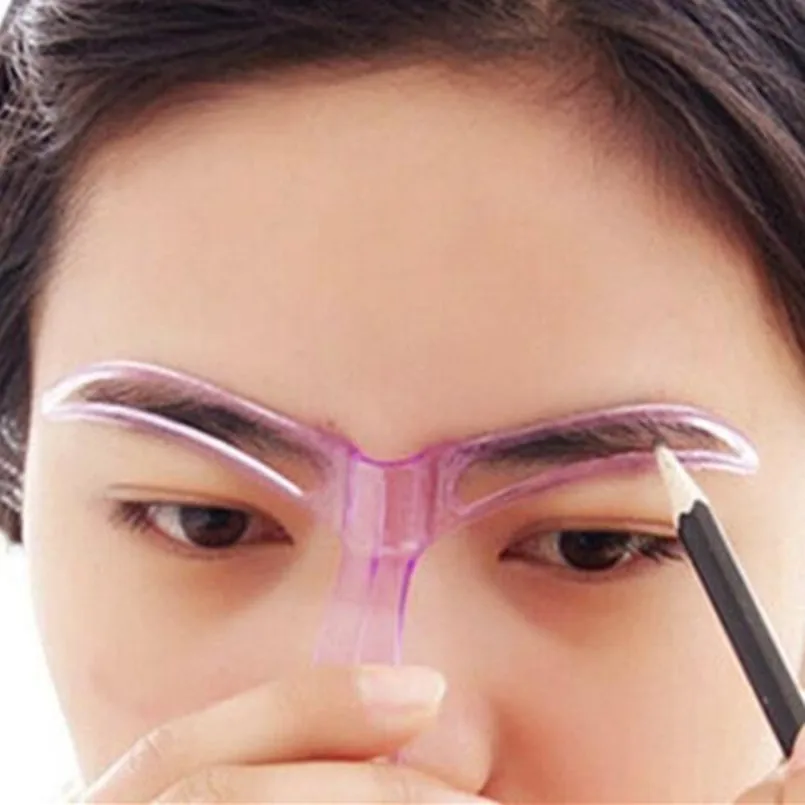 

2019 New Professional Beauty Makeup Tools Grooming Drawing Blacken Eyebrow Template Maquiagem Plastic Easy And Convenient To Use