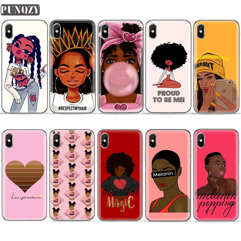 Black Girl Magic Melanin Poppin Queen art phone Case For