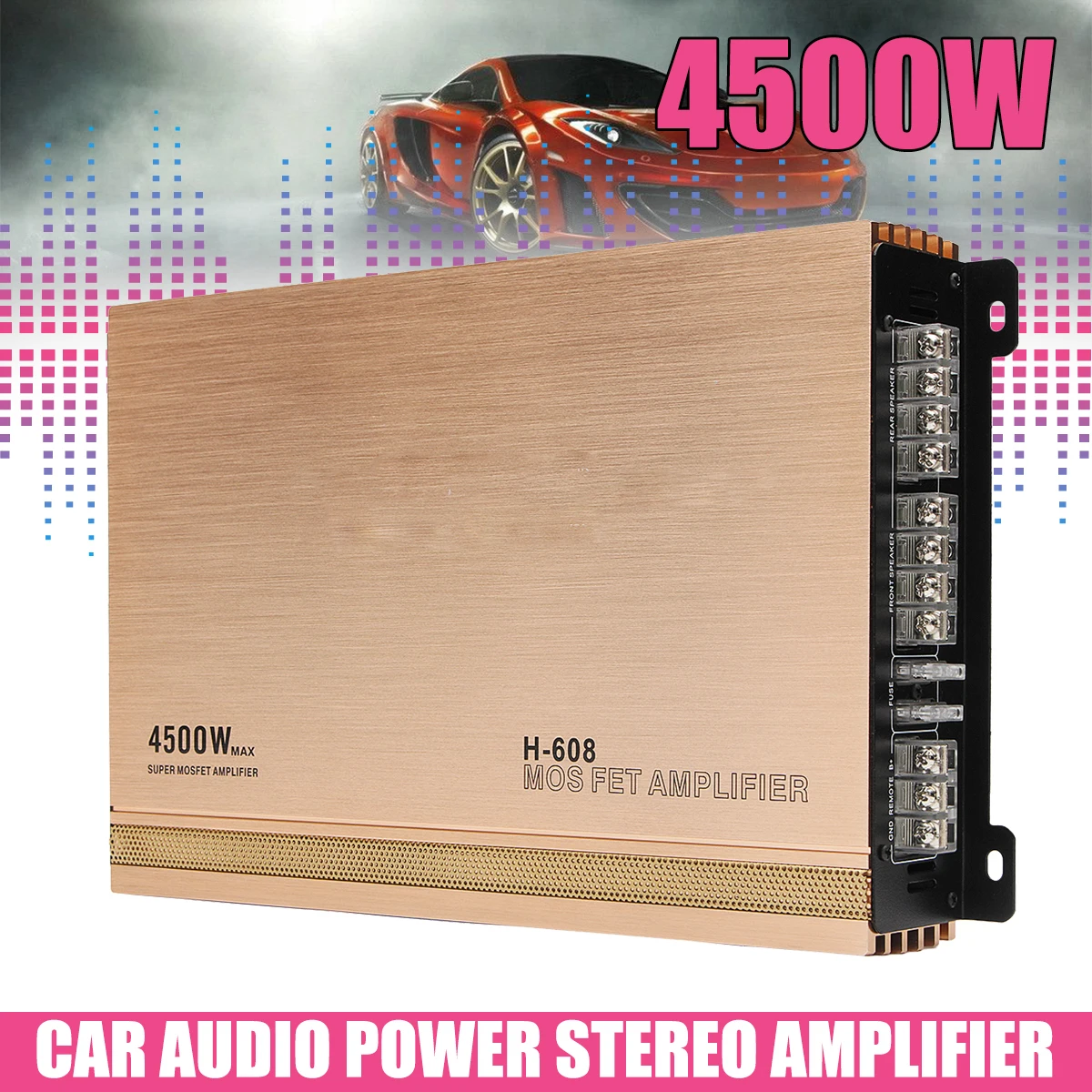 

12V 4 Channel Auto Car Audio Amplifiers 4500W Hifi AMP Audio Power Stereo Amplifiers Speaker Subwoofers for Car Truck Motorcycle