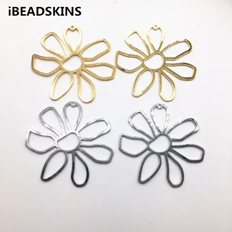 

New arrival! 55mm 50pcs zinc alloy flower connectors for earrings accessories/Earring parts/Jewelry Findings Components DIY