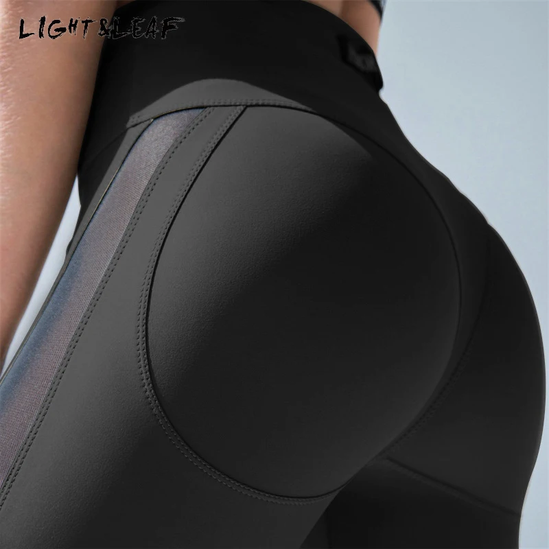 

light&leaf Women seamless Leggings Fitness Push up Legging Pants Mesh Patchwork Fashion Female Workout Leggings plus size