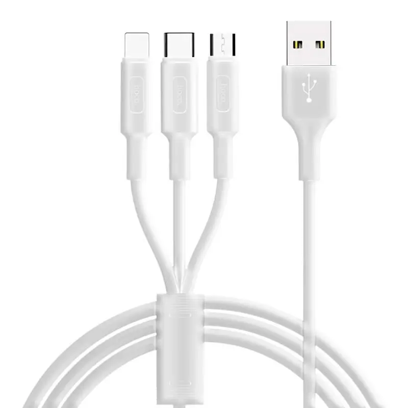 HOCO 1 м 3 в 1 USB зарядное устройство зарядный кабель для iPhone Android телефонов usb type c type-c кабели для мобильных телефонов для iPhone X 8 7 6 горячая распродажа