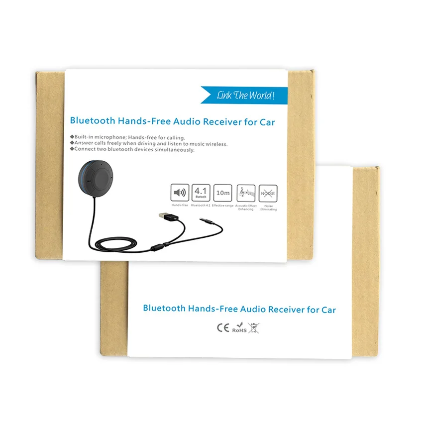 Handsfree Bluetooth Car Kit Bluetooth 4.1 Receiver Aux 3.5mm Audio Output A2DP Wireless Bluetooth Car MP3 Player Receiver