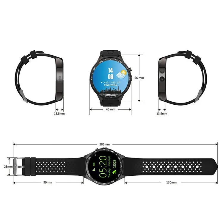  Kw88 Watch Smart Wearable Devices Heart Rate Tracker Smart Watch for Android IOS GPS Watch Mens Rel