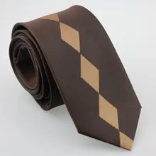 Yibei Coachella Галстуки шоколад узкие Средства ухода за кожей Шеи Галстуки узкий коричневый ромб Cravatta тканые тонкий Средства ухода за кожей шеи галстук для мужчин рубашки платья свадебные