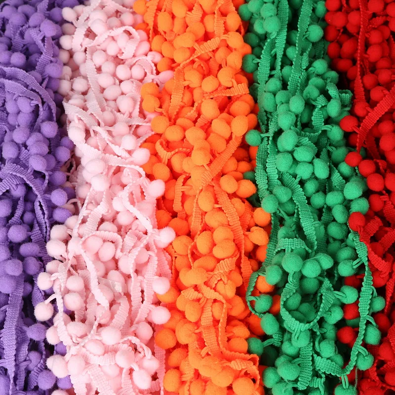 

Lace Fabric 5 yard 20mm Sewing Accessories Pompom Trim Pom Pom Decoration Tassel Ball Fringe Ribbon DIY Material Apparel