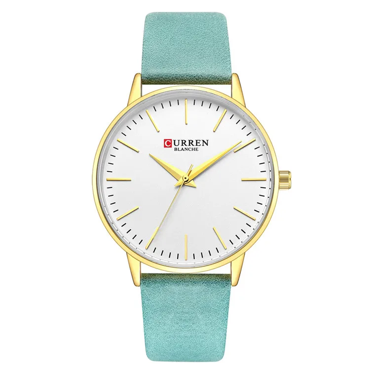 Женские часы Топ бренд CURREN женские кварцевые кожаные Наручные часы для девушек женские наручные часы Relogio Feminino l - Цвет: blue