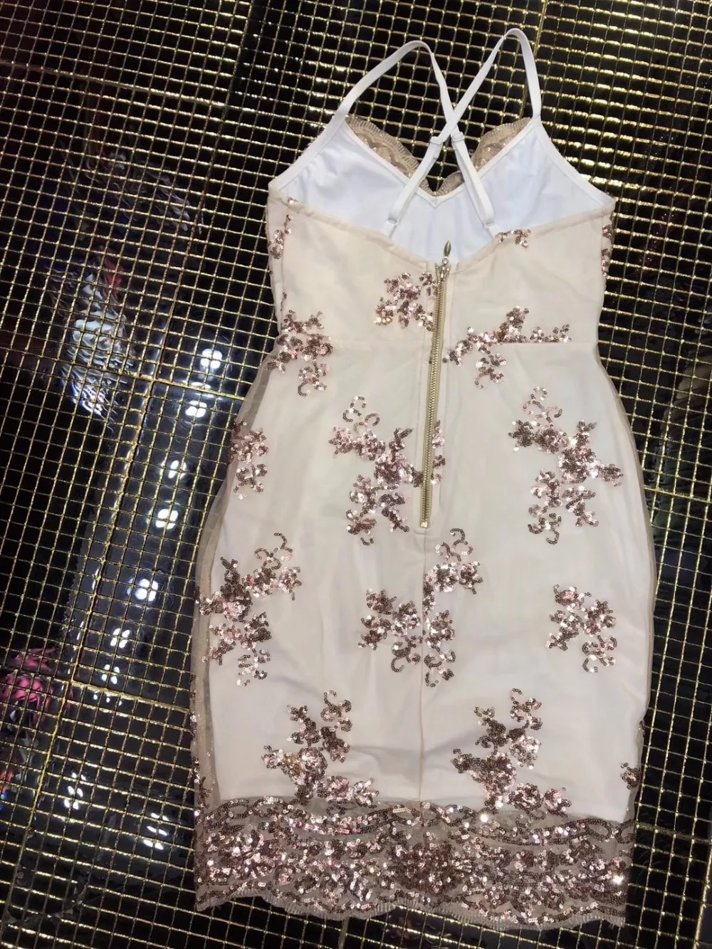Abbellito Celebrity All'ingrosso Shimmer Chic Maglia Mini Strap Sexy Vestito Spaghetti Elegante Paillettes Donne 816vw5xvtq