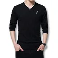 ICPANS Camisa Masculina Повседневная рубашка поло мужская с длинным рукавом Хлопок Slim Fit рубашки поло для мужчин 5xl большой размер черный серый