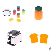 1 шт. мини 1:12 Кукольный дом миниатюрная хлебопечка и джем ломтики хлеба для декора кукольного домика аксессуары классические кухонные игрушки